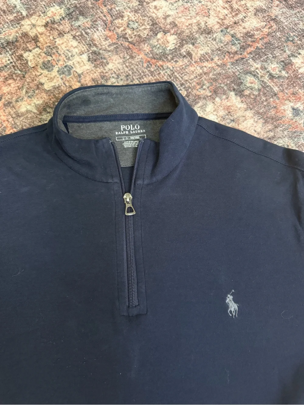 Polo by Ralph Lauren Men’s Navy Half-Zip Pullover with Pony Logo